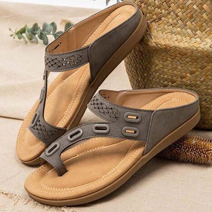 Sandales Femme Été Rétro Tongs Chaussures de Plage Confortables
