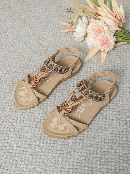 Sandales Plates Strass - Confort Premium pour Pieds Larges